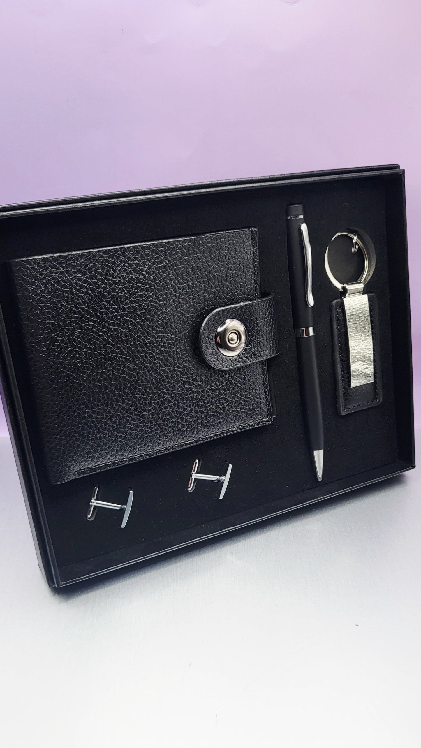 Men’s Premium Gift Set – Wallet, Pen, Keyring & Cufflinks