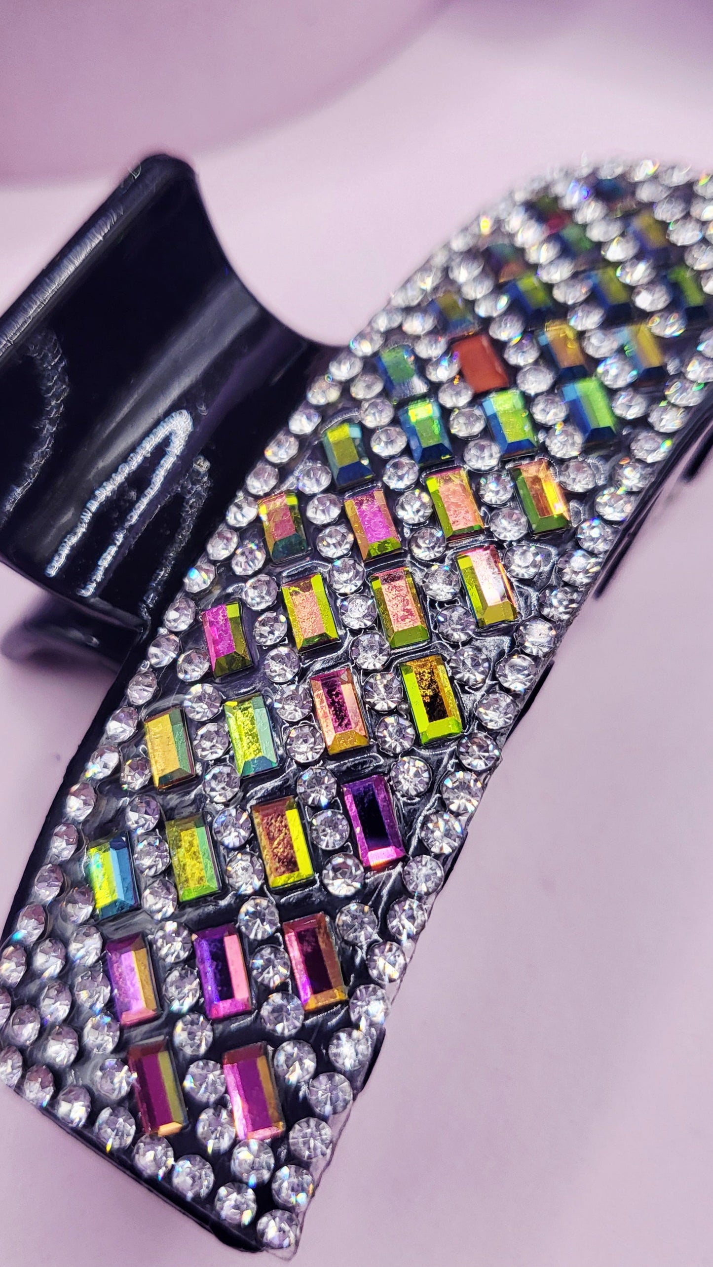 Mirrored Crystal Oblong Hair Clamps Pack of 12