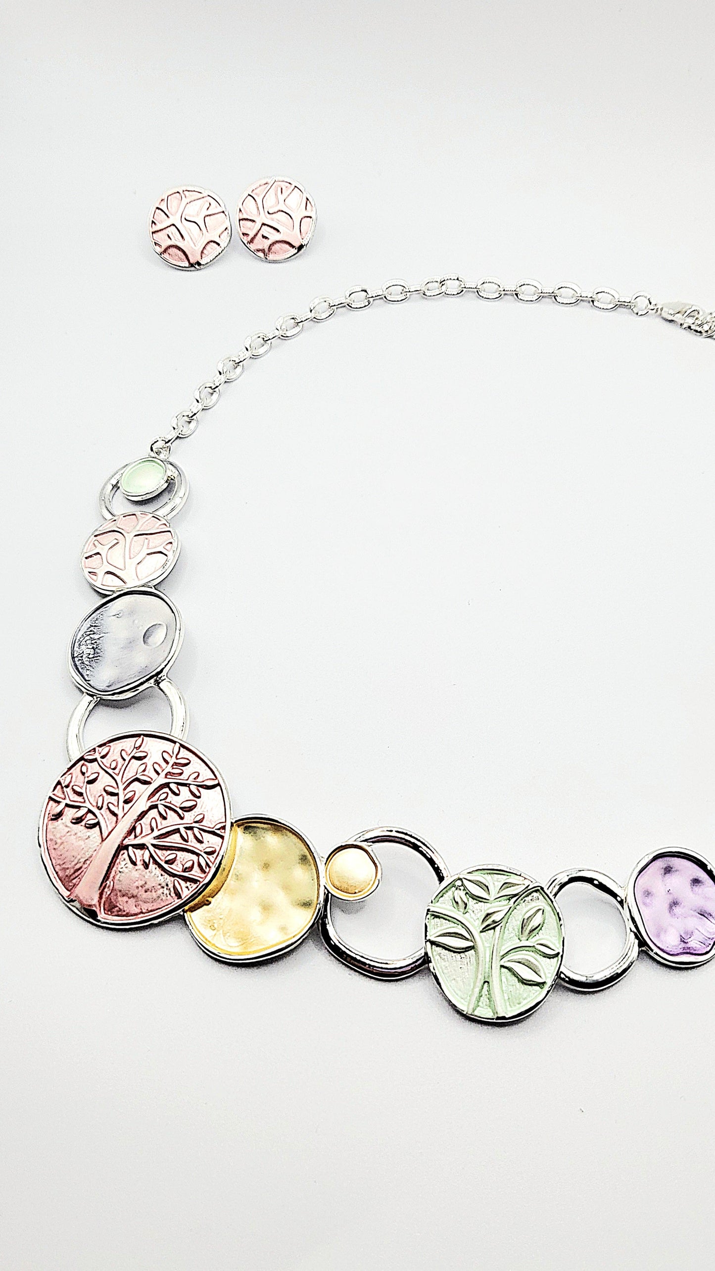 Abstract Tree Of Life Necklace & Earrings Set