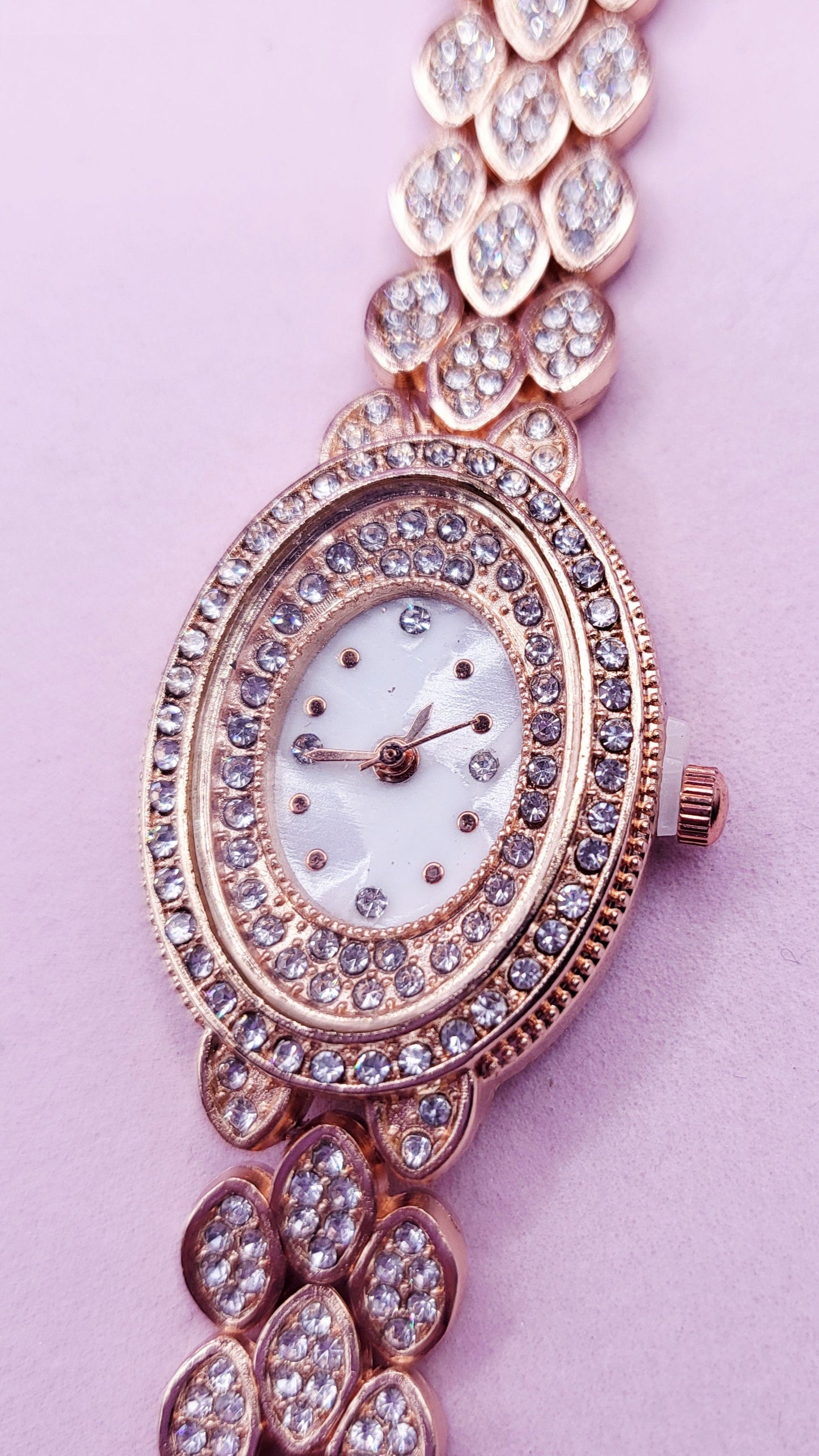 Crystal Oval Face Watch
