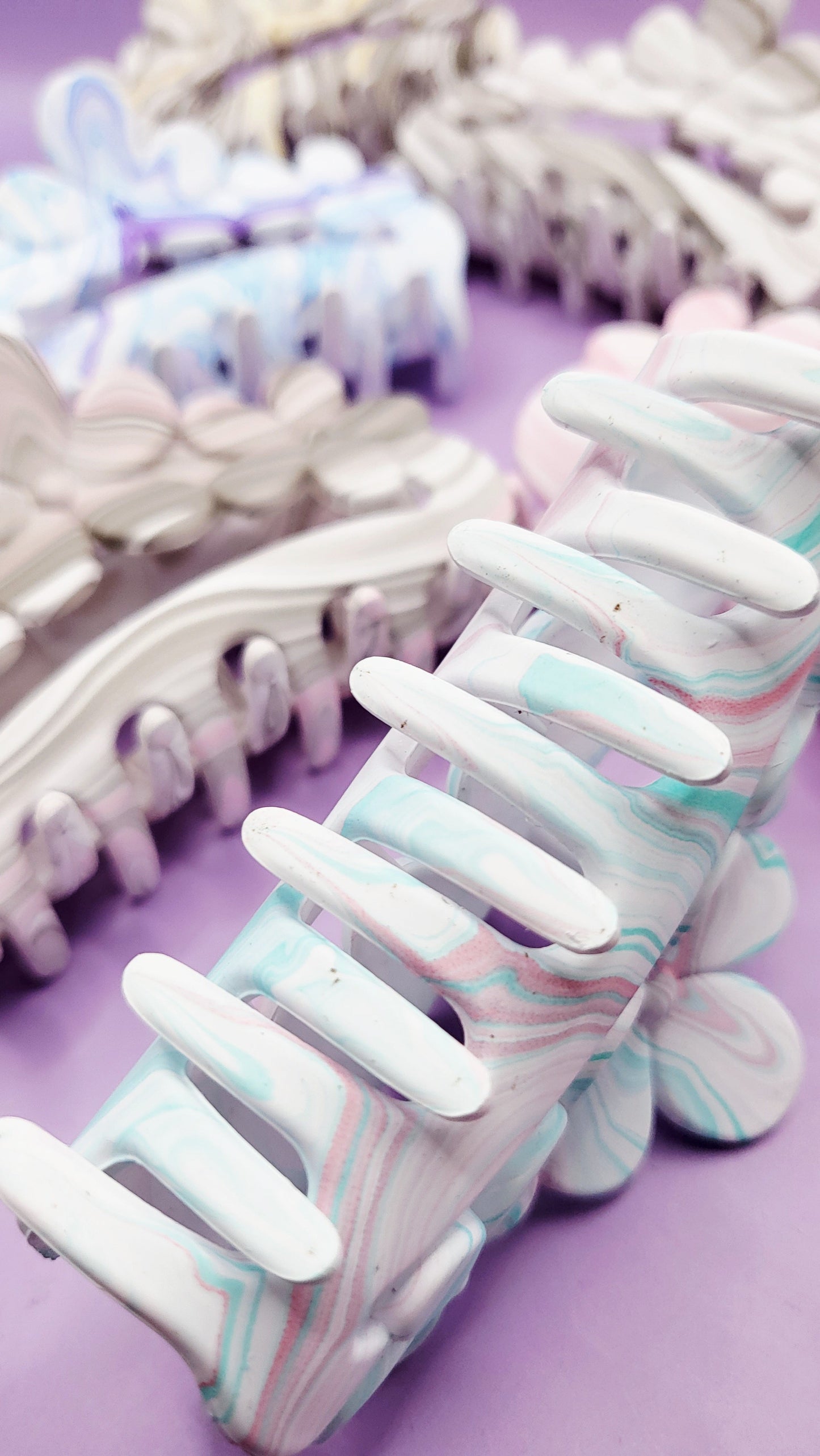 Pastel Flower Hair Clamps Pack of 12