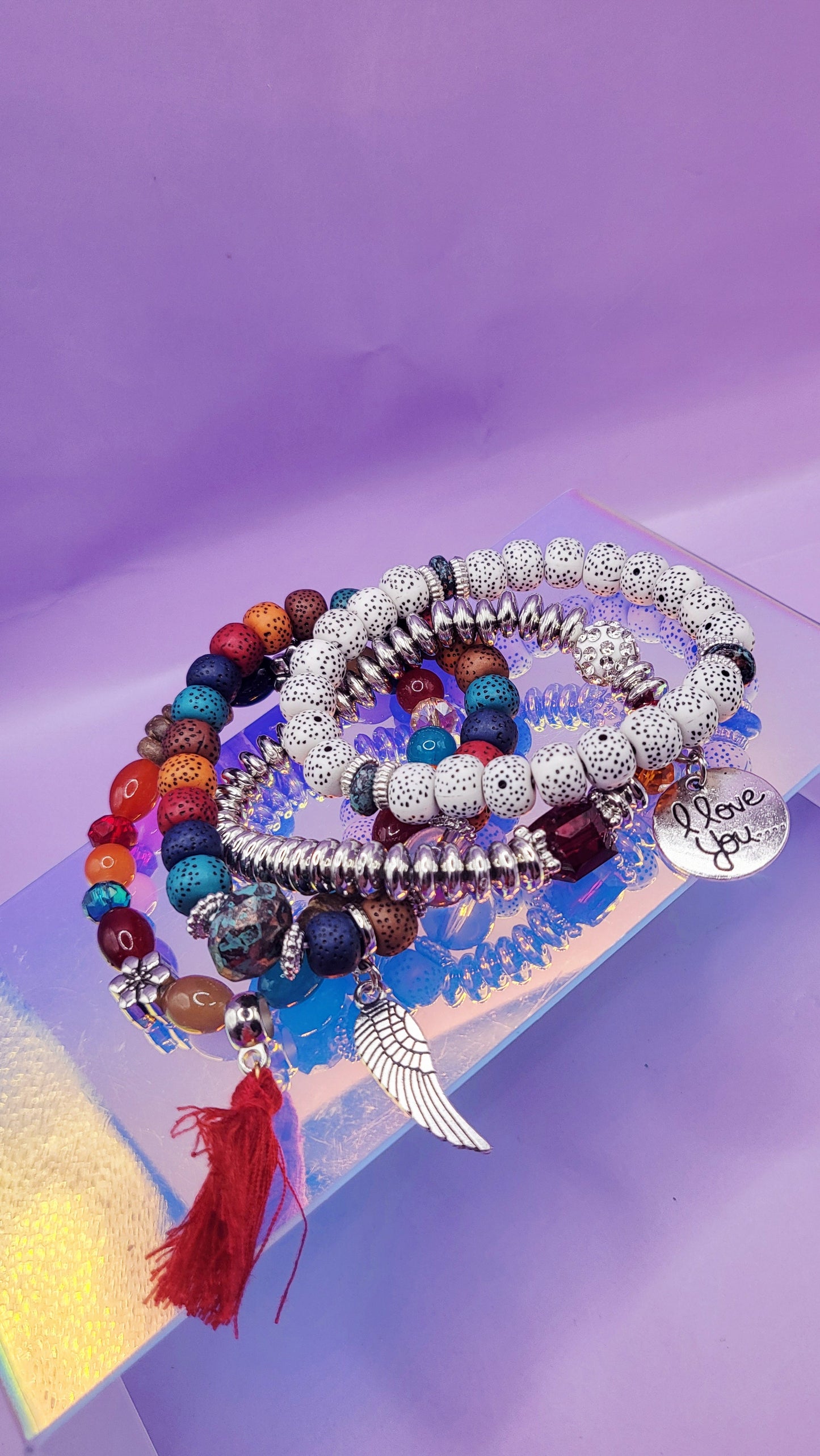 Boho Ceramic Beaded Bracelet Set