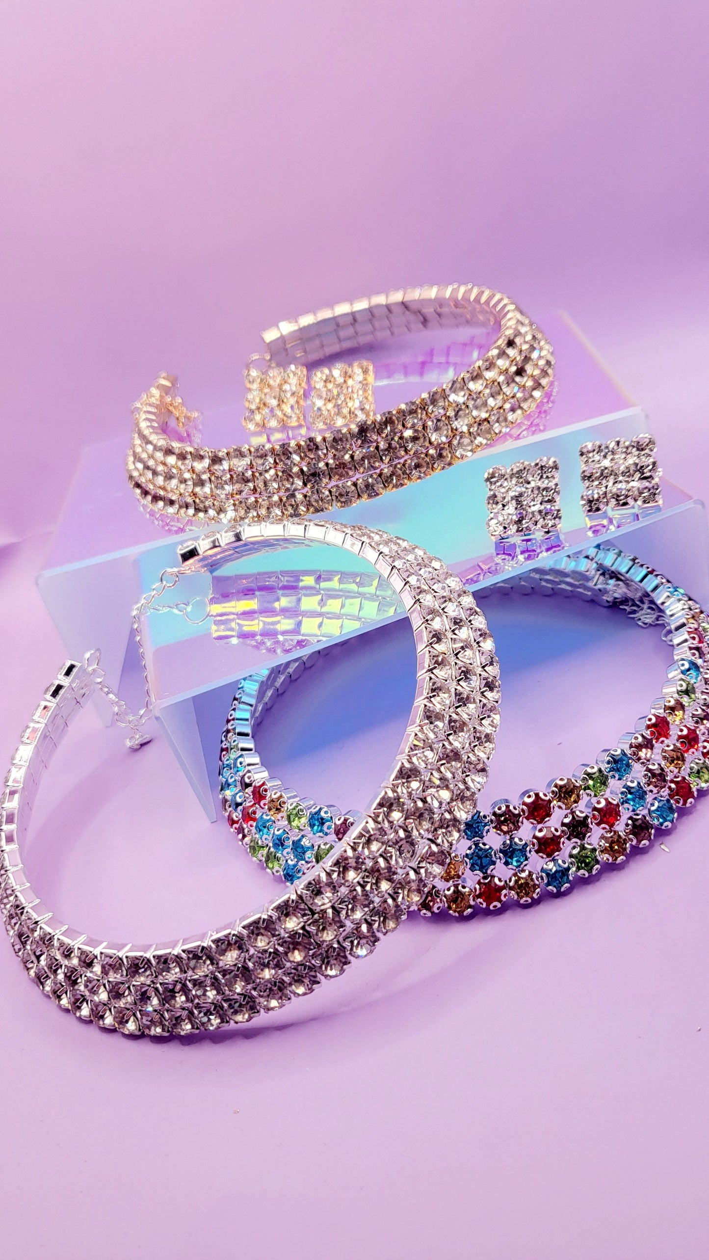 Glam Crystal Duo Choker & Earrings