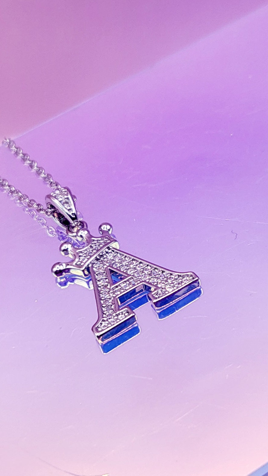 Initial Crystal Queen Necklace