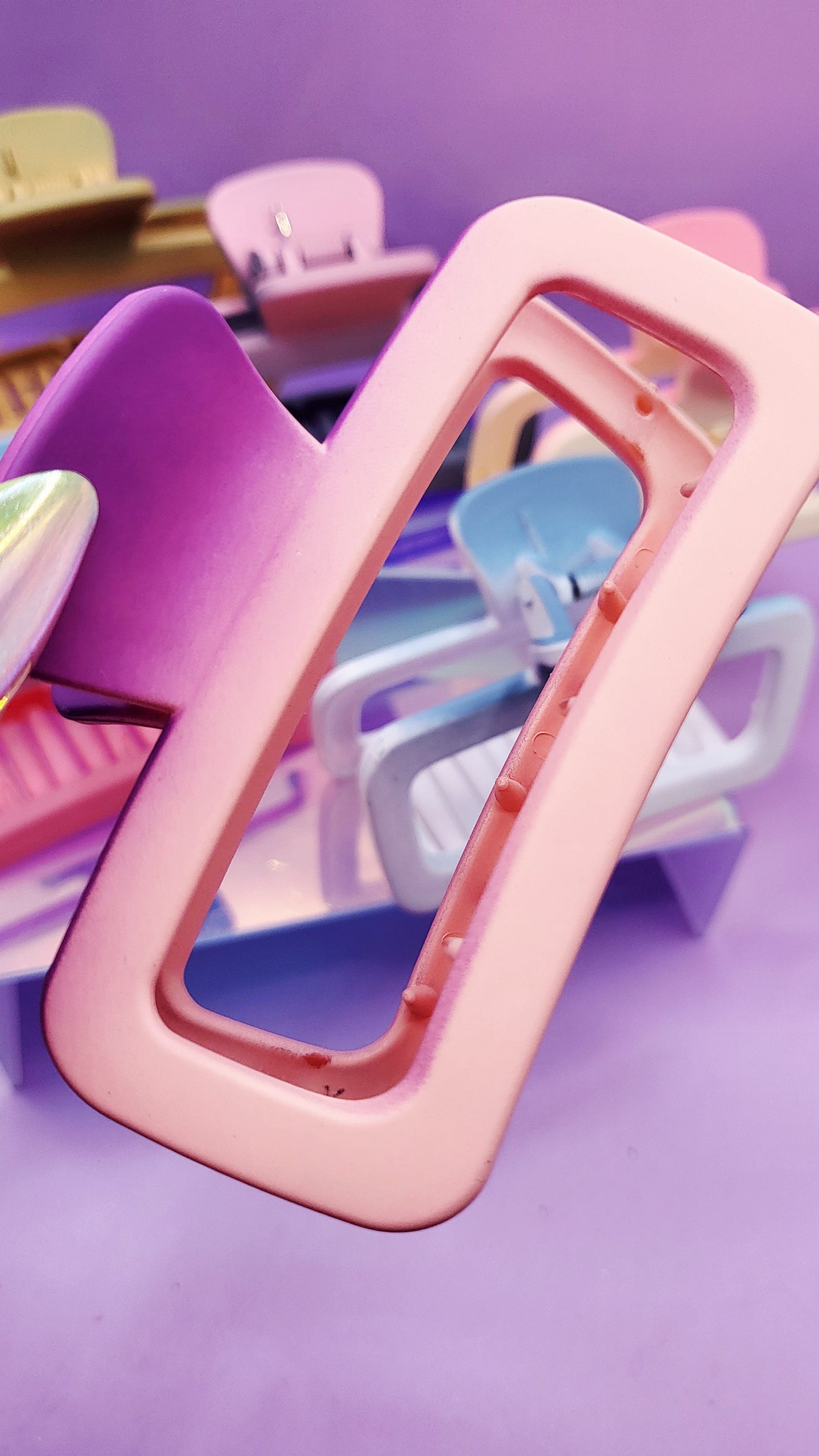 Rainbow Sunset Hair Clamps Pack of 12