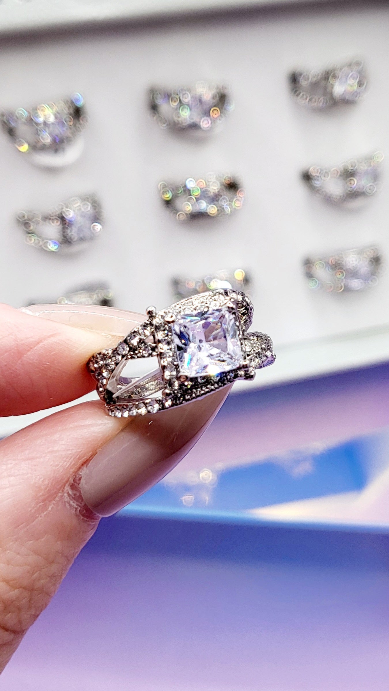 Lure Crystal Ring Box set of 12