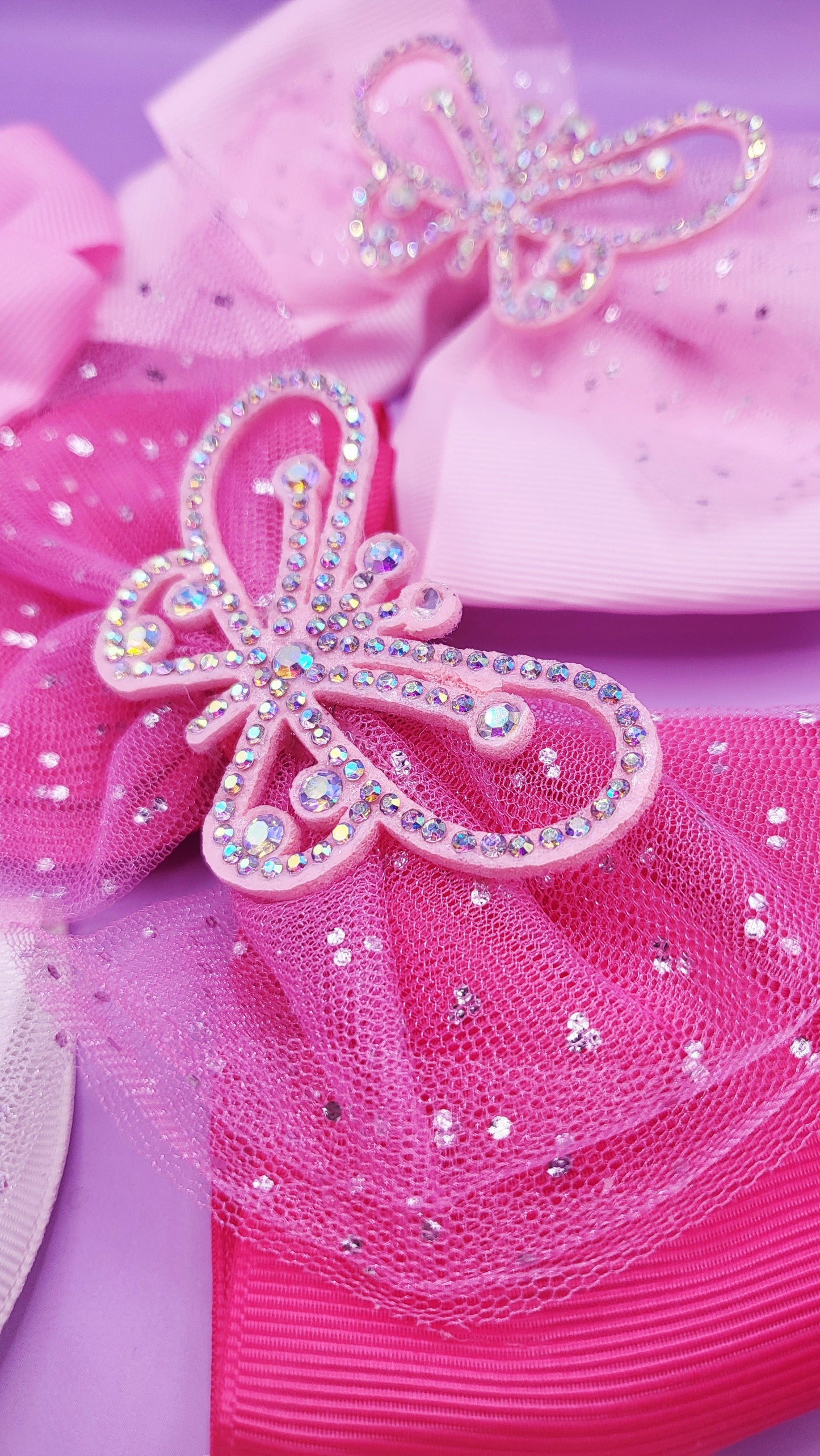 Crystal Butterfly Hair Bow Clip Slide Pack of 12
