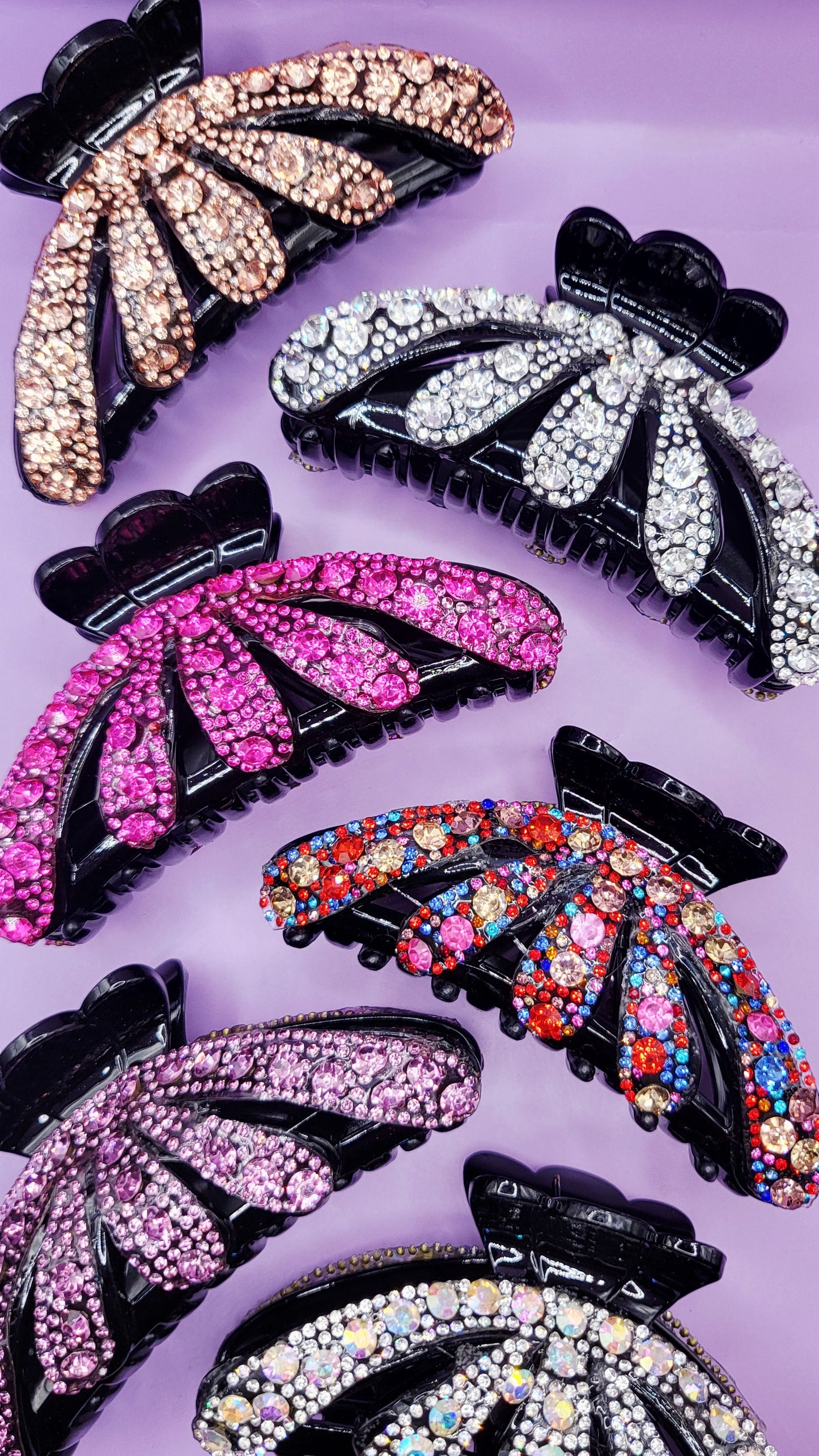 Queen Crystal Hair Clamps Pack of 12