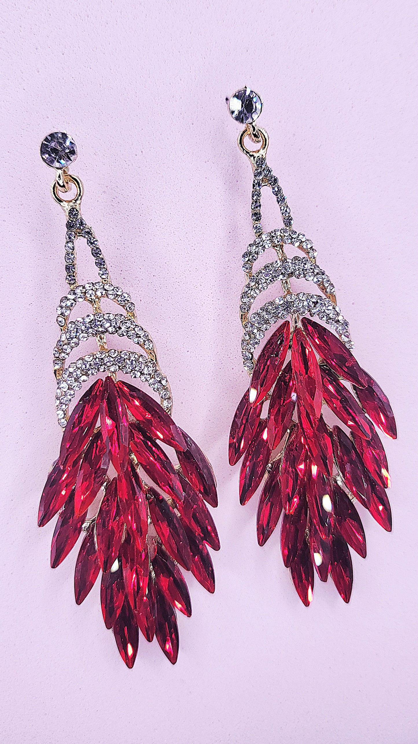 Sassy Red Crystal Drop and Dangle Earrings