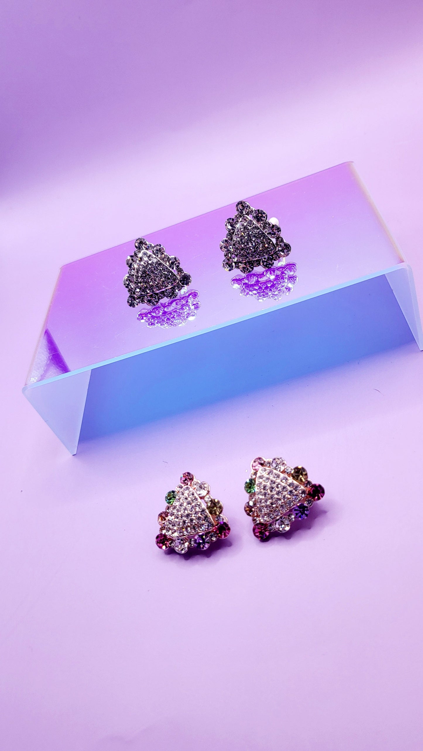 Halo Crystal Non Pierced Clip On Earrings