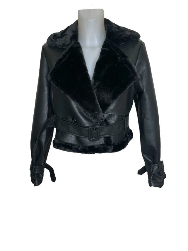 Trench Short leatherette Fur