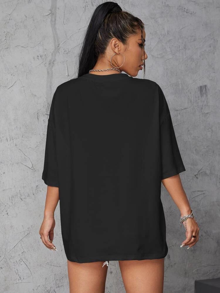 Ladies Oversized Nope Not Today Short Sleeves T Shirt Top