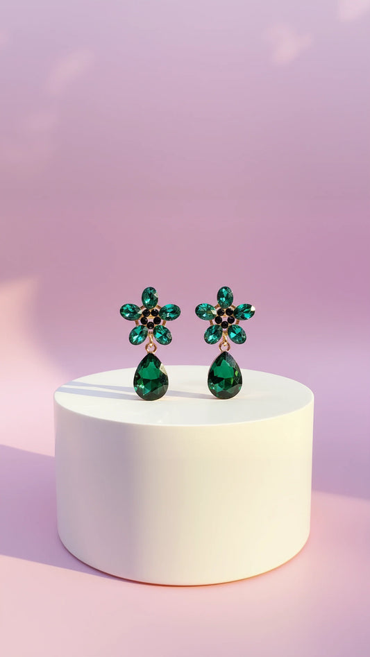Flower Crystal Drop & Dangle Earrings