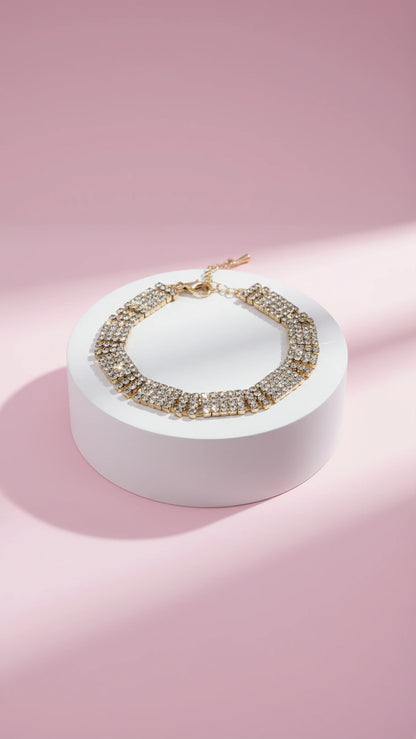 Gold Cutout Flexi Crystal Bracelet