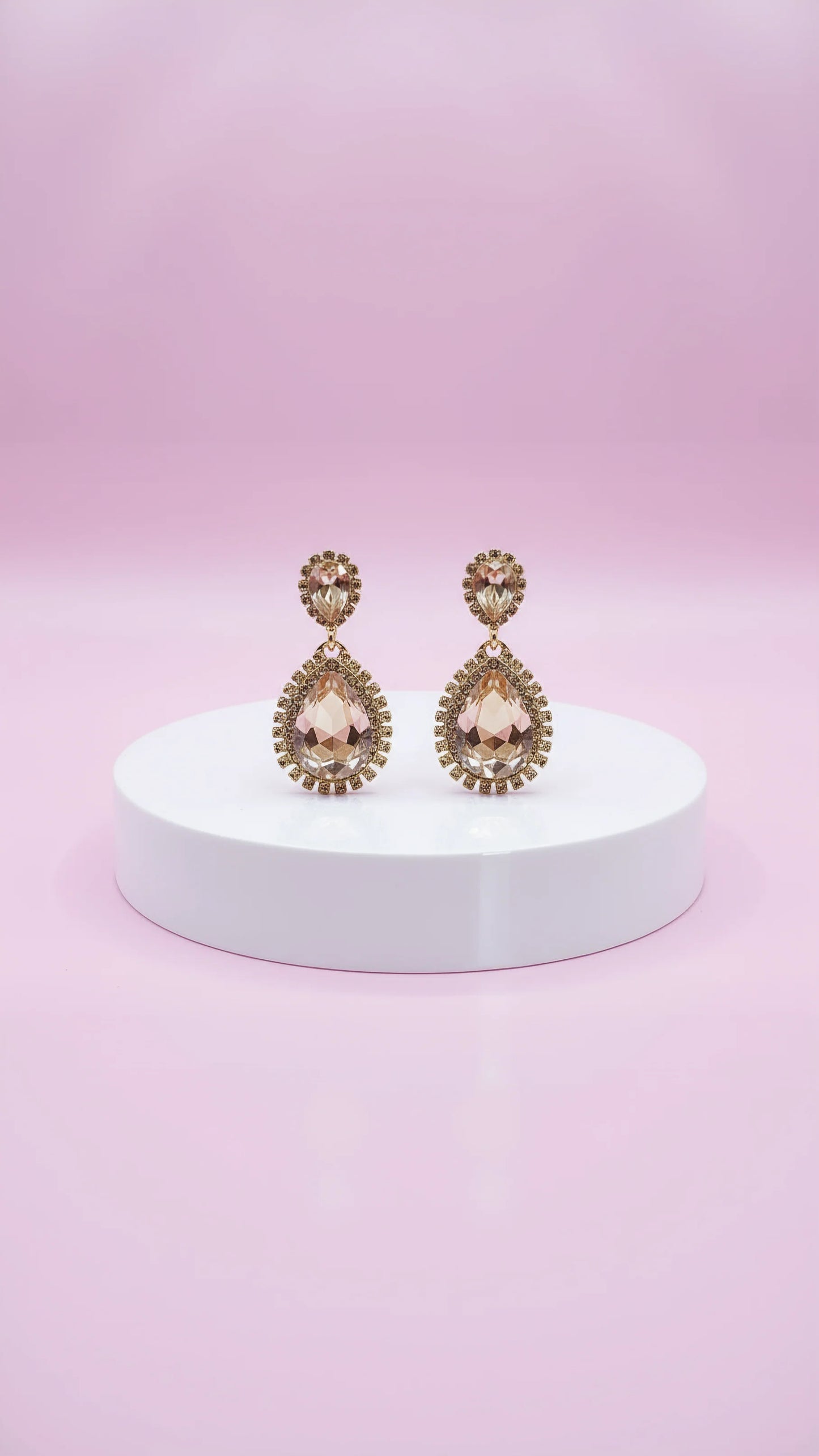 Gold Teardrop Crystal Drop & Dangle Earrings