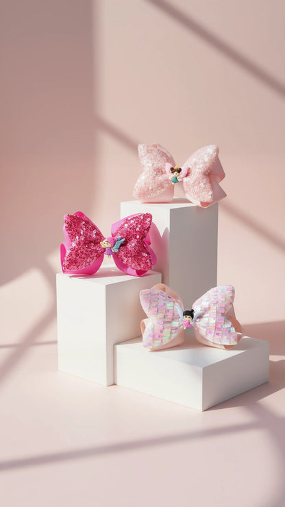 Fairy Iridescent Hair Bow Clip Slide Pack of 12