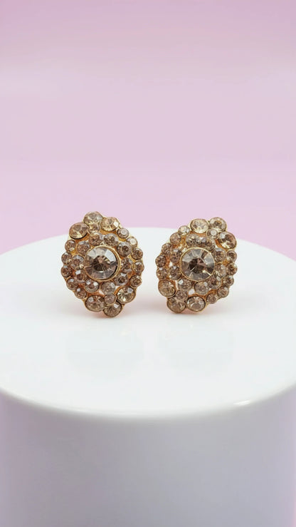 Crystal Cluster Stud Earrings