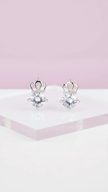 Crown Crystal Stud Earrings