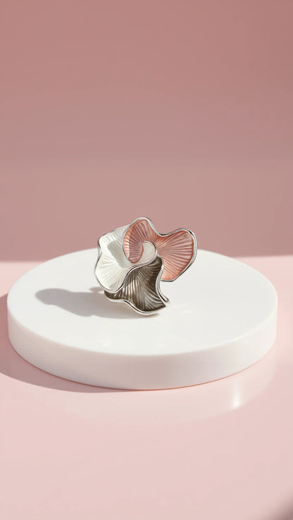 Abstract Magnetic Wavey Edged Brooch