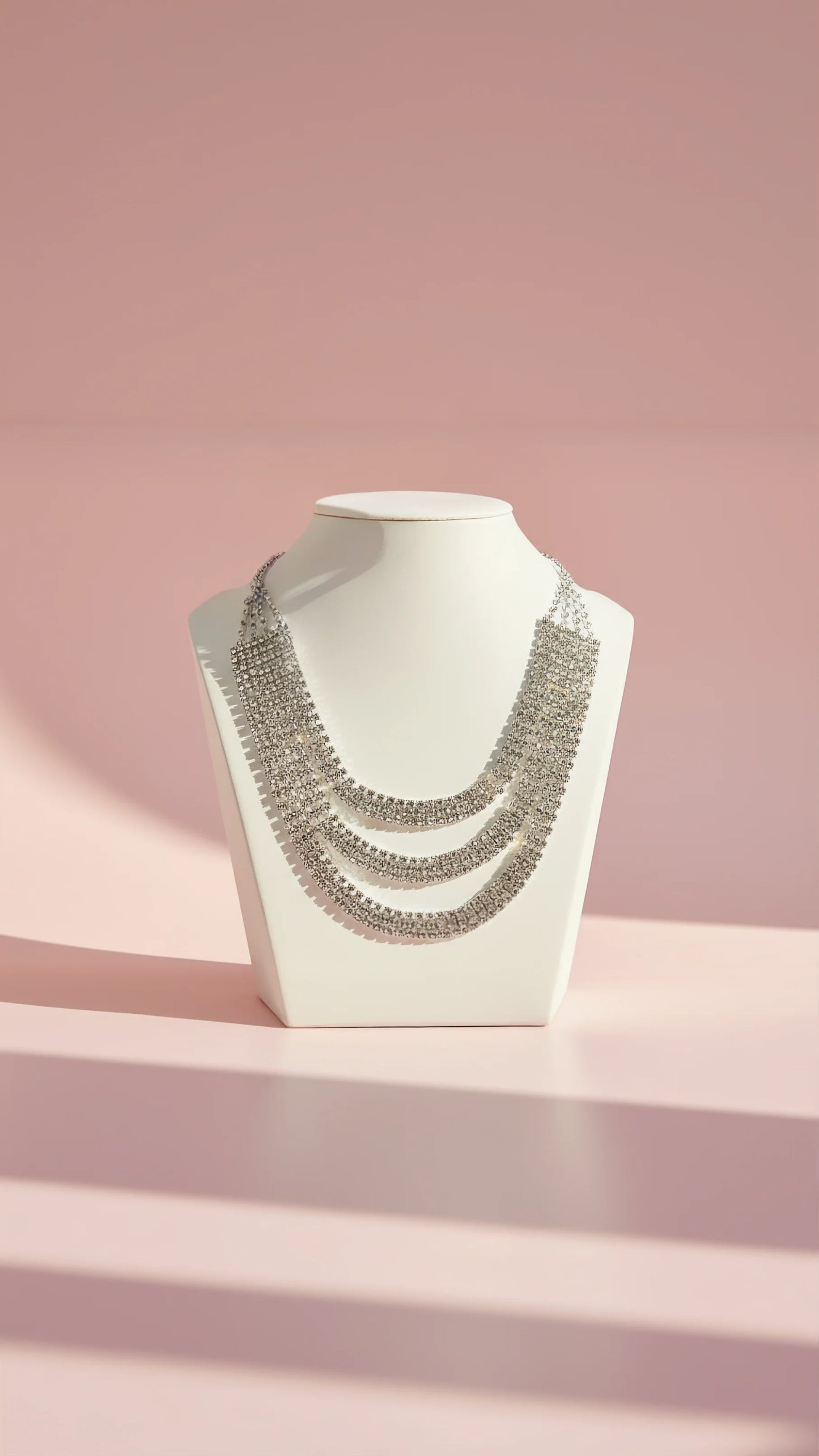 Layered Crystal Necklace & Earrings Set