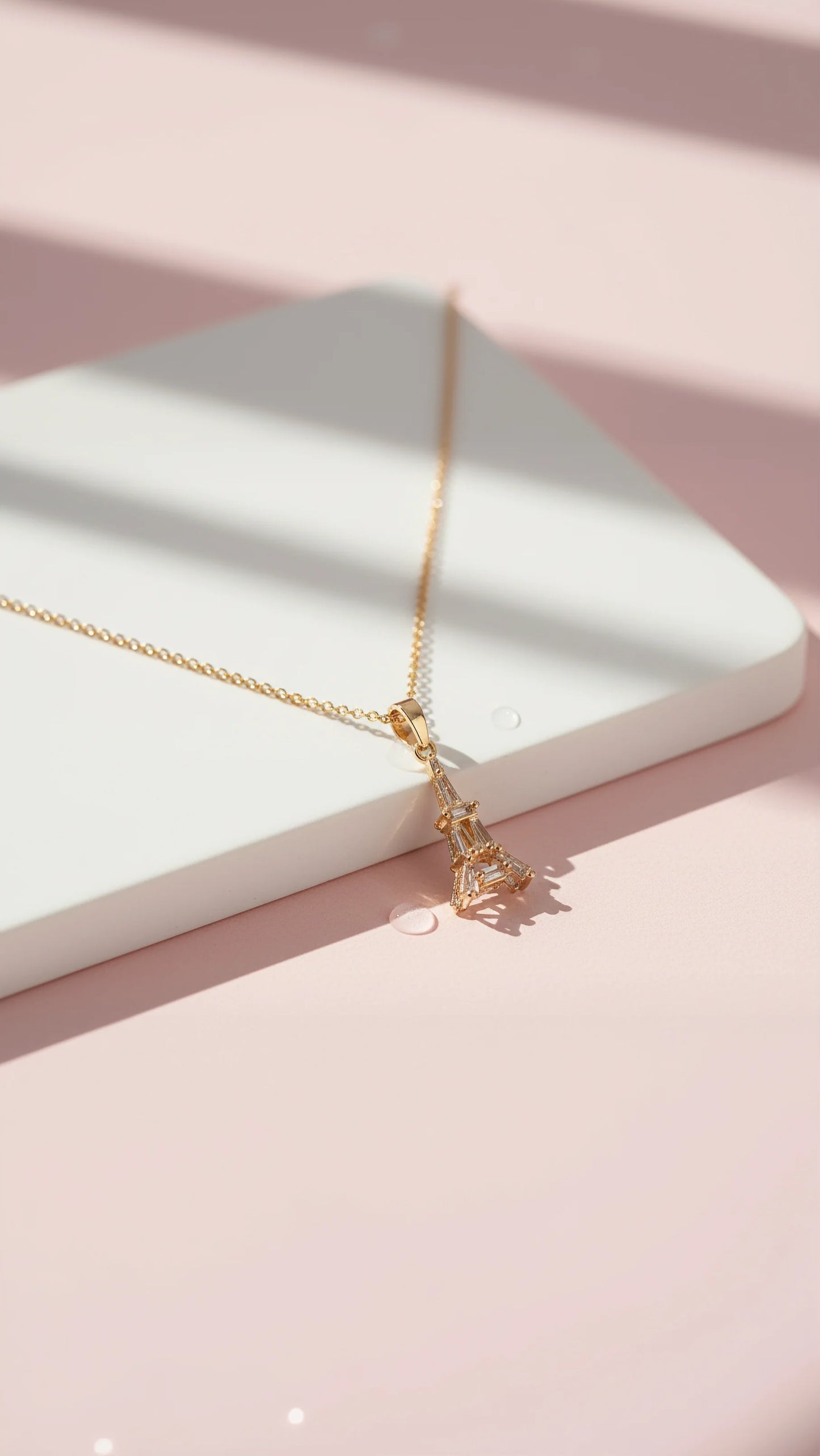 Eiffel Tower Parisian Crystal Pendant Necklace