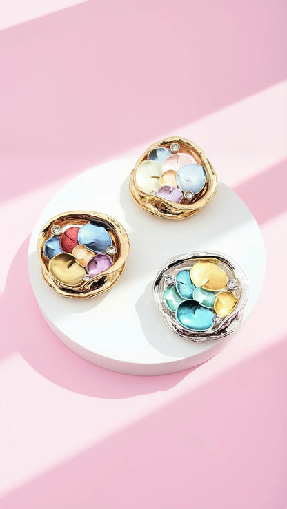 Abstract Magnetic Crystal Cluster Brooch