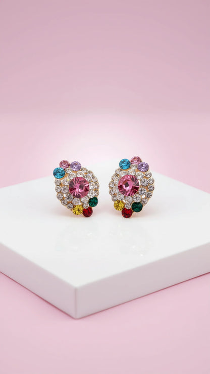 Crystal Cluster Stud Earrings