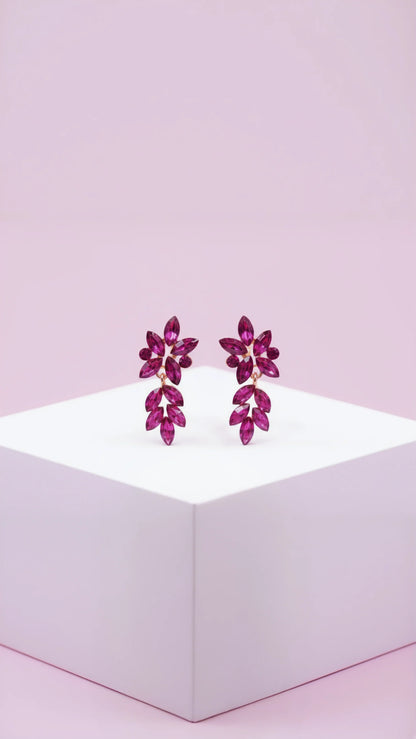 Flower Crystal Drop & Dangle Earrings