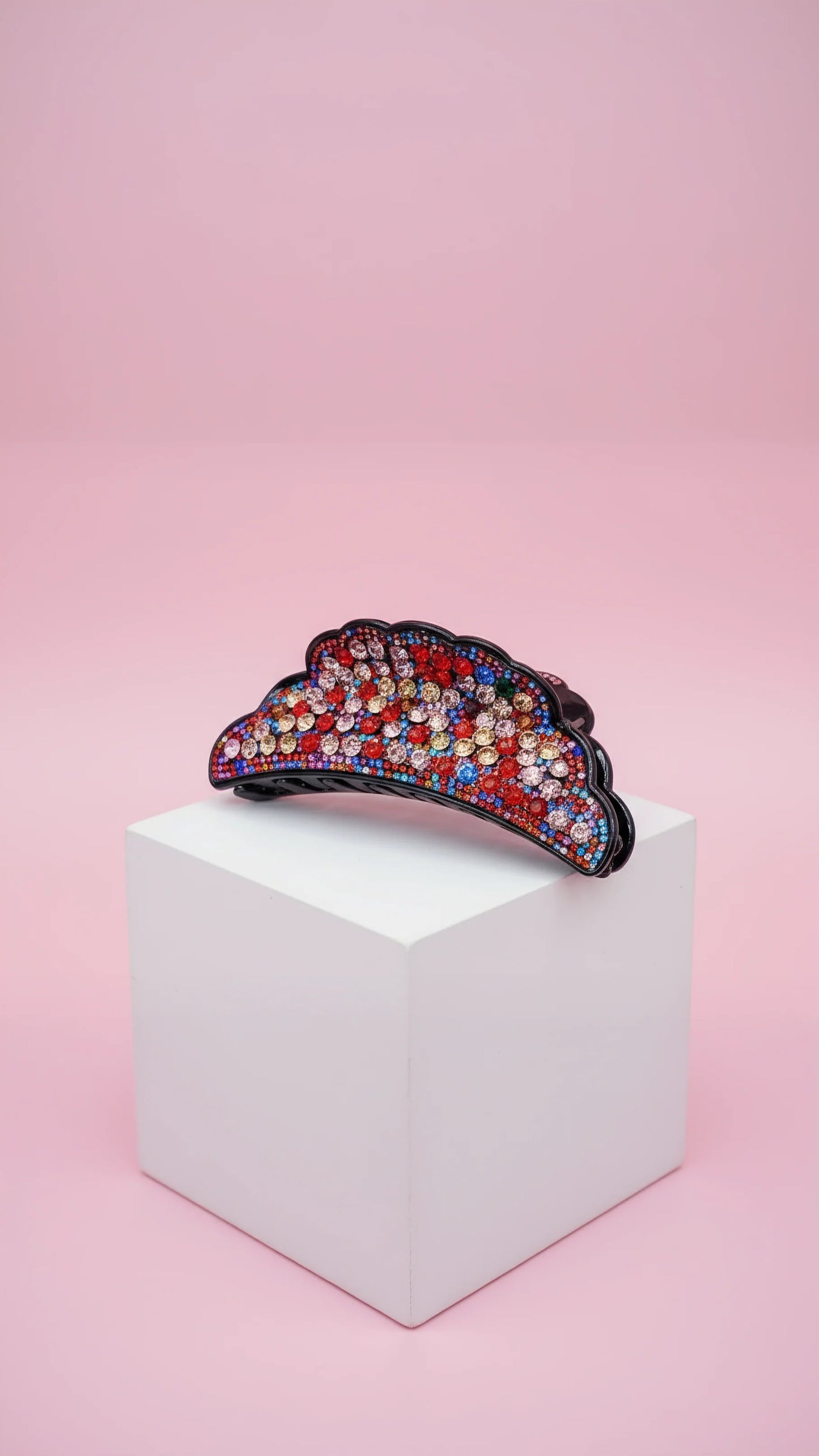 Round Maxi Crystal Hair Clamps Pack of 12