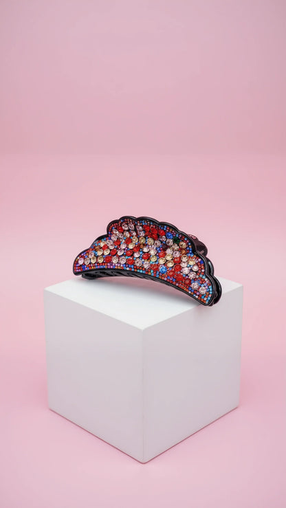 Round Maxi Crystal Hair Clamps Pack of 12