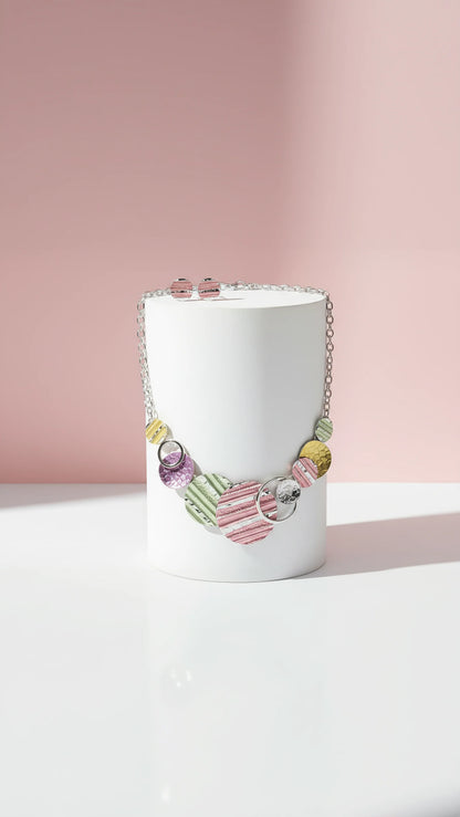 Abstract Disc Necklace & Earrings Set