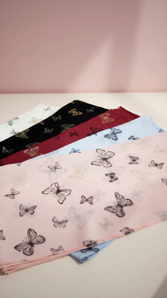 Glitter Butterfly Shimmer Scarf Pack of 12