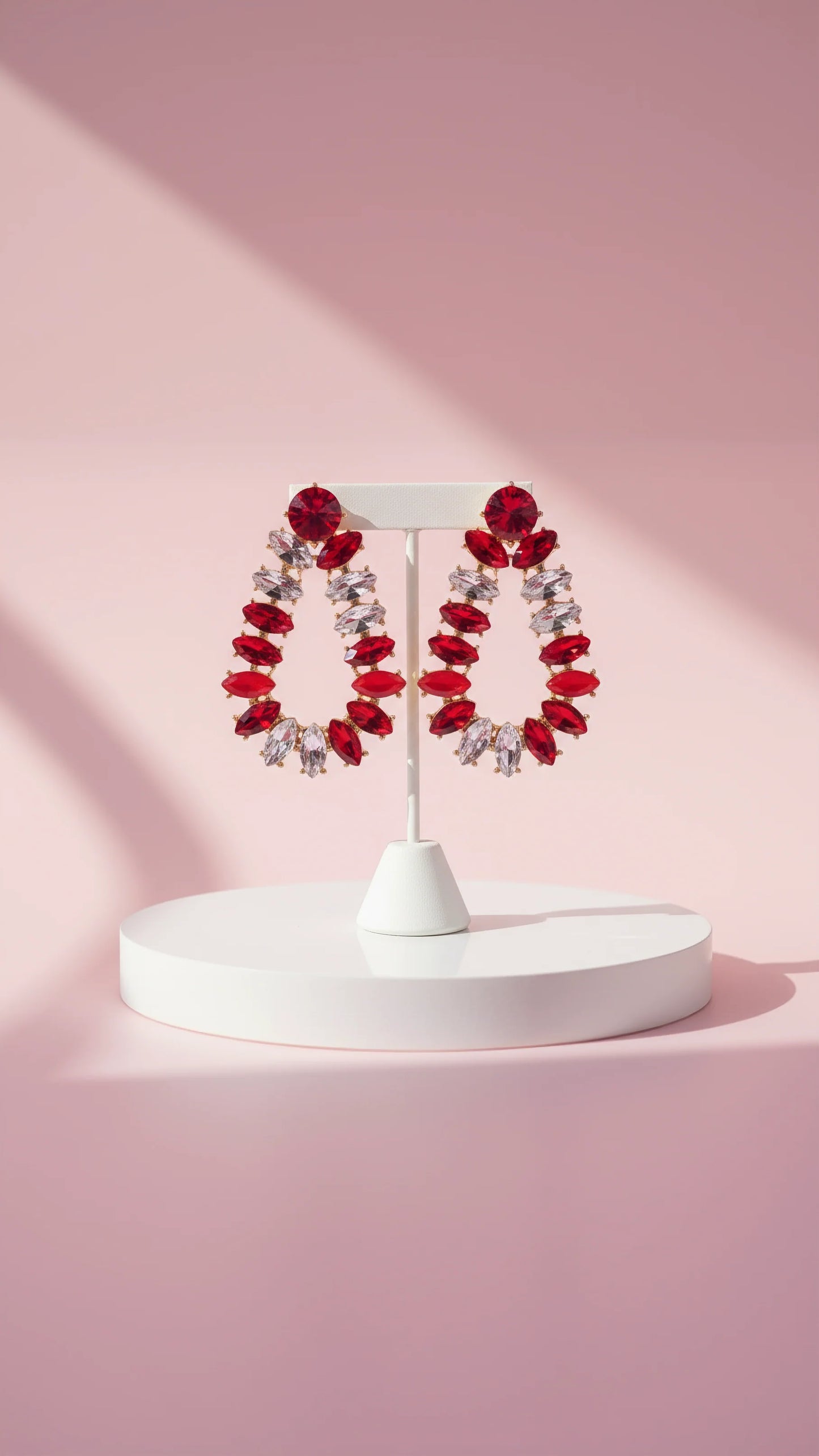 Oval Crystal Drop and Dangle Earrings