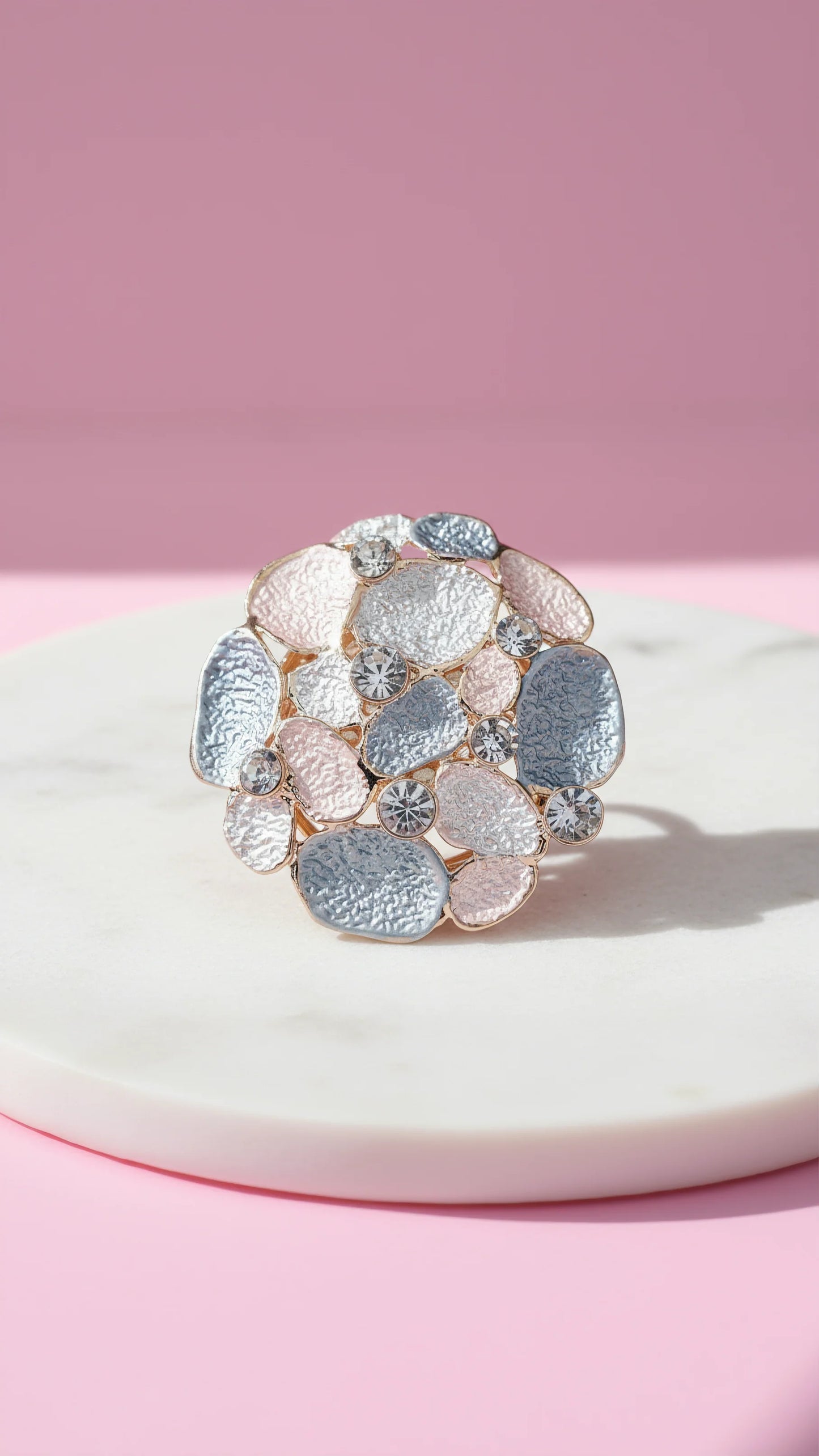 Abstract Magnetic Crystal Cluster Brooch