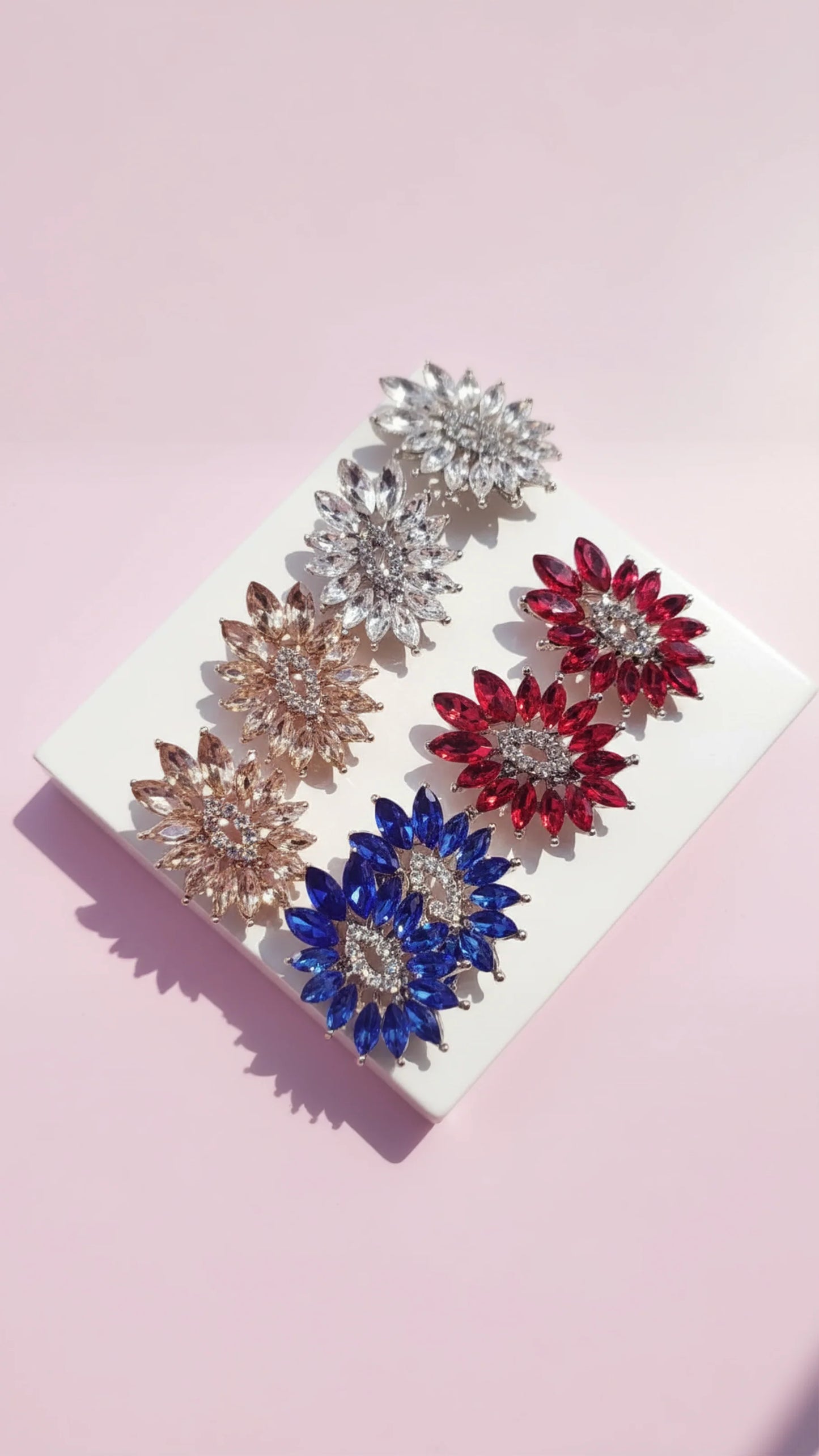 Flower Crystal Stud Earrings