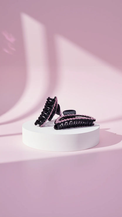 Flower Crystal Hair Clamps Pack of 12