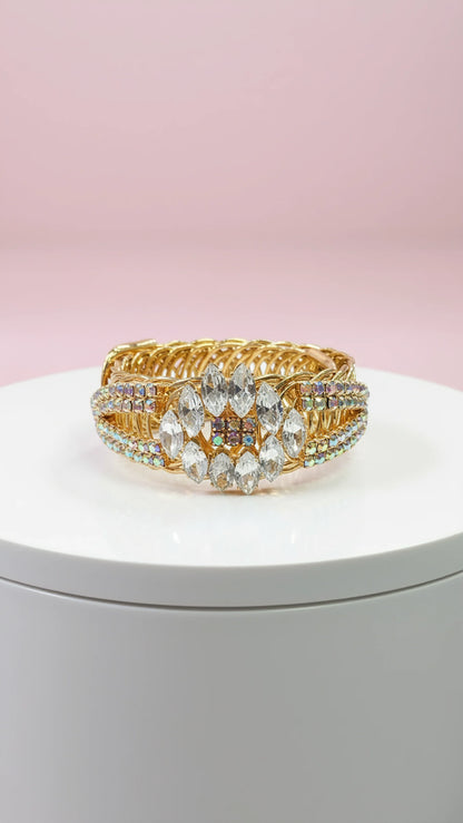 Gold Wrap Around Crystal Cuff