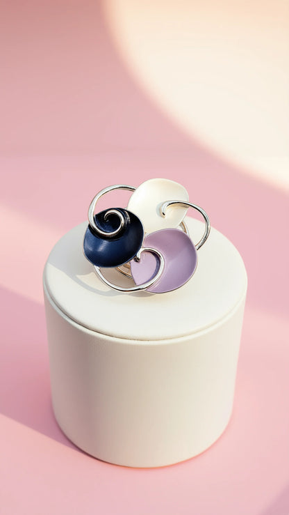 Abstract Magnetic Swirl Brooch