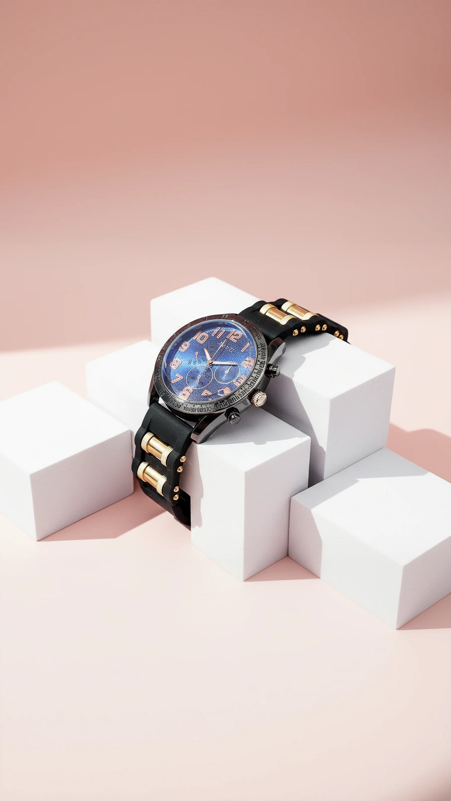 Men’s Black & Gold Sub Dial Sports Watch