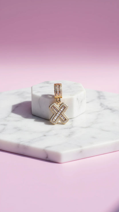 Letter X Crystal Personalized Initial Necklace