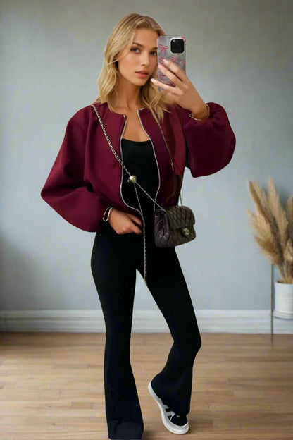 Stylish Zip Up Bomber Jacket