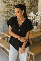 Ladies One Button Knitted Top