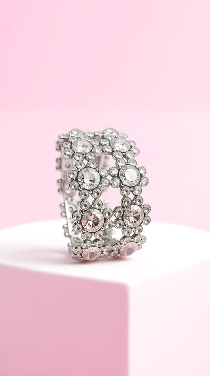 Crystal Flower Cluster Bracelet