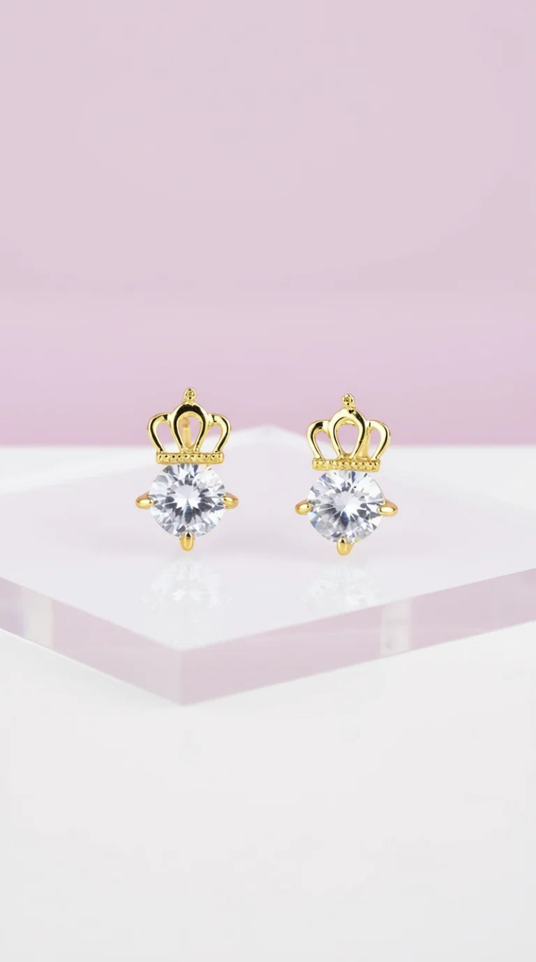 Crown Crystal Stud Earrings