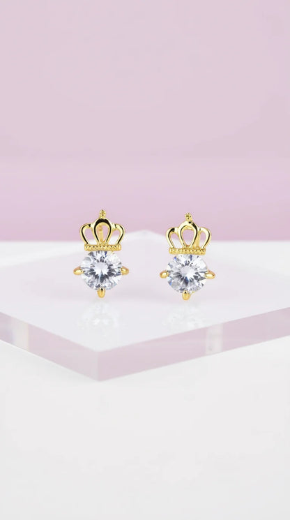 Crown Crystal Stud Earrings