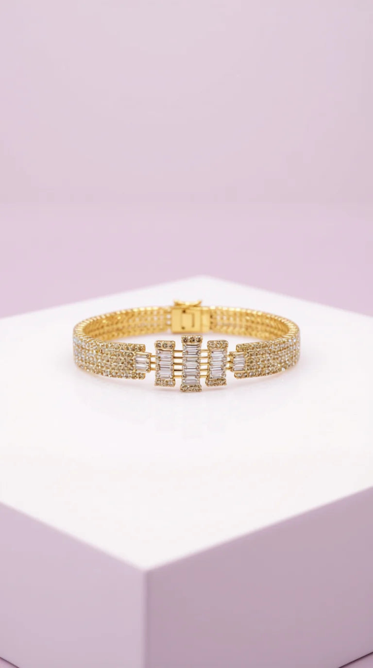 Baguette Cut Square Crystal Bracelet
