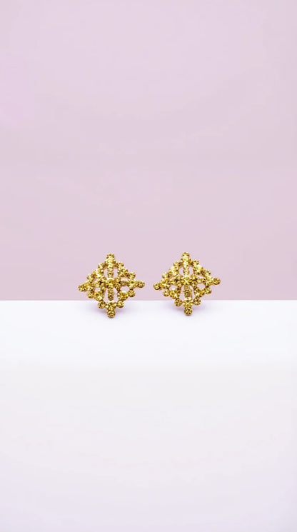 Square Crystal Stud Earrings