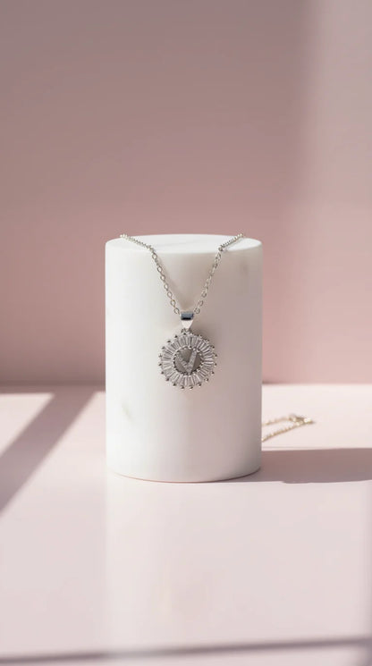 Personalized Letter Crystal Initial Necklace