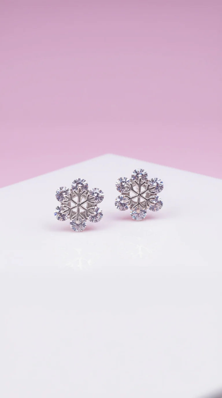 Snowflake Crystal Stud Earrings