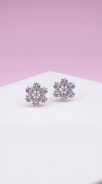 Snowflake Crystal Stud Earrings